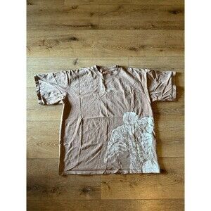 Aniqi Anime Mens Faded Brown Acid Attack on Titan Short Sleeve Shirt Size XL